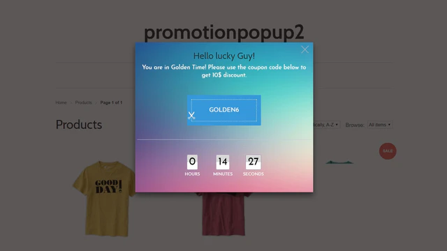 Popup de promoção