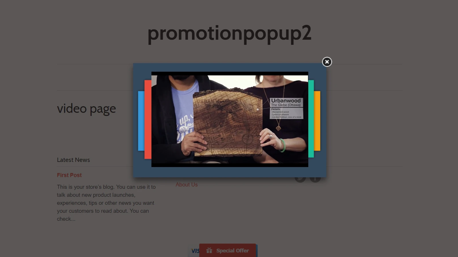 video pop-up