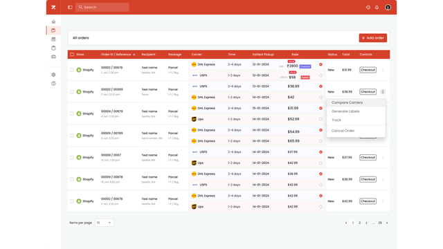 Unified platform for shipping, tracking and managing returns