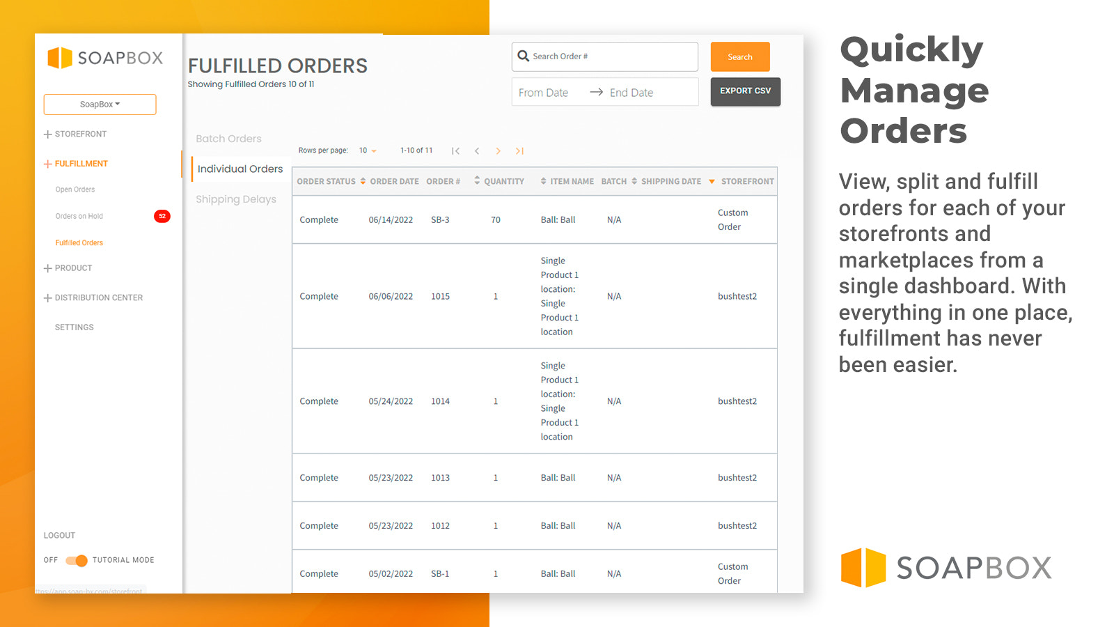 Shipping solutions and order management system for open orders