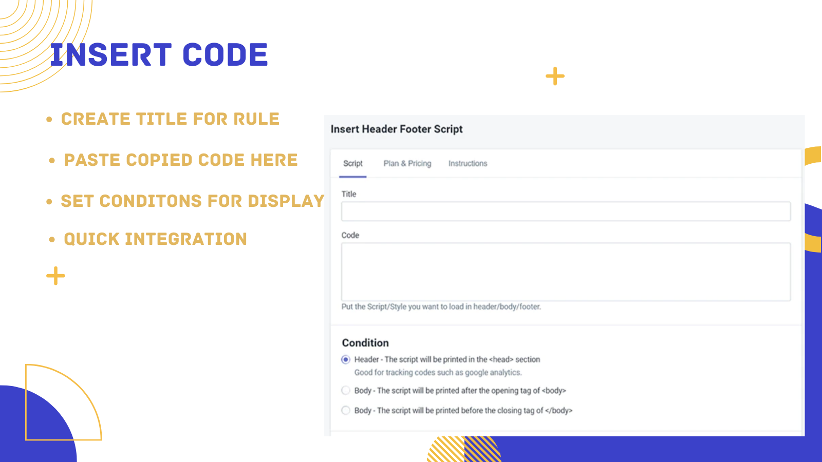 header footer code invoegen