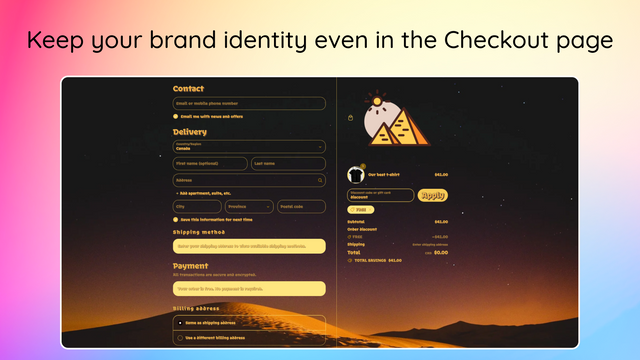 Keep your brand identity even in the Checkout page