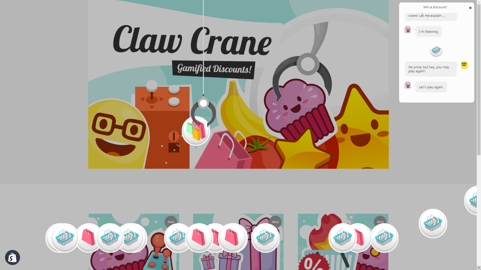 ClawCrane: Game & Email Popup Screenshot