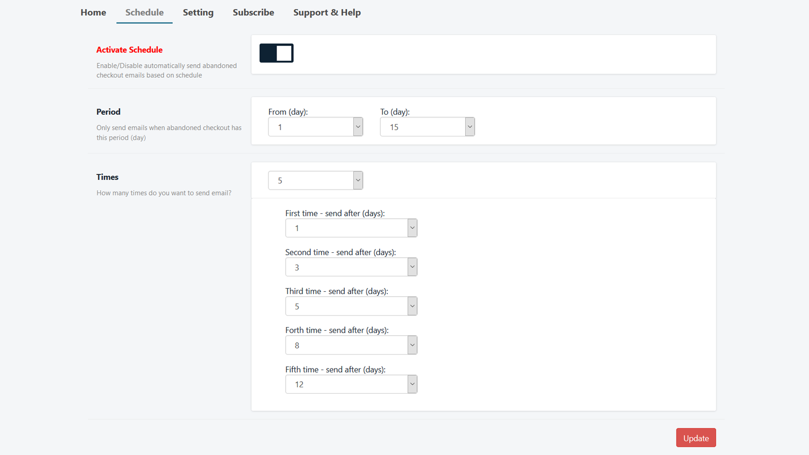 Schema instelling