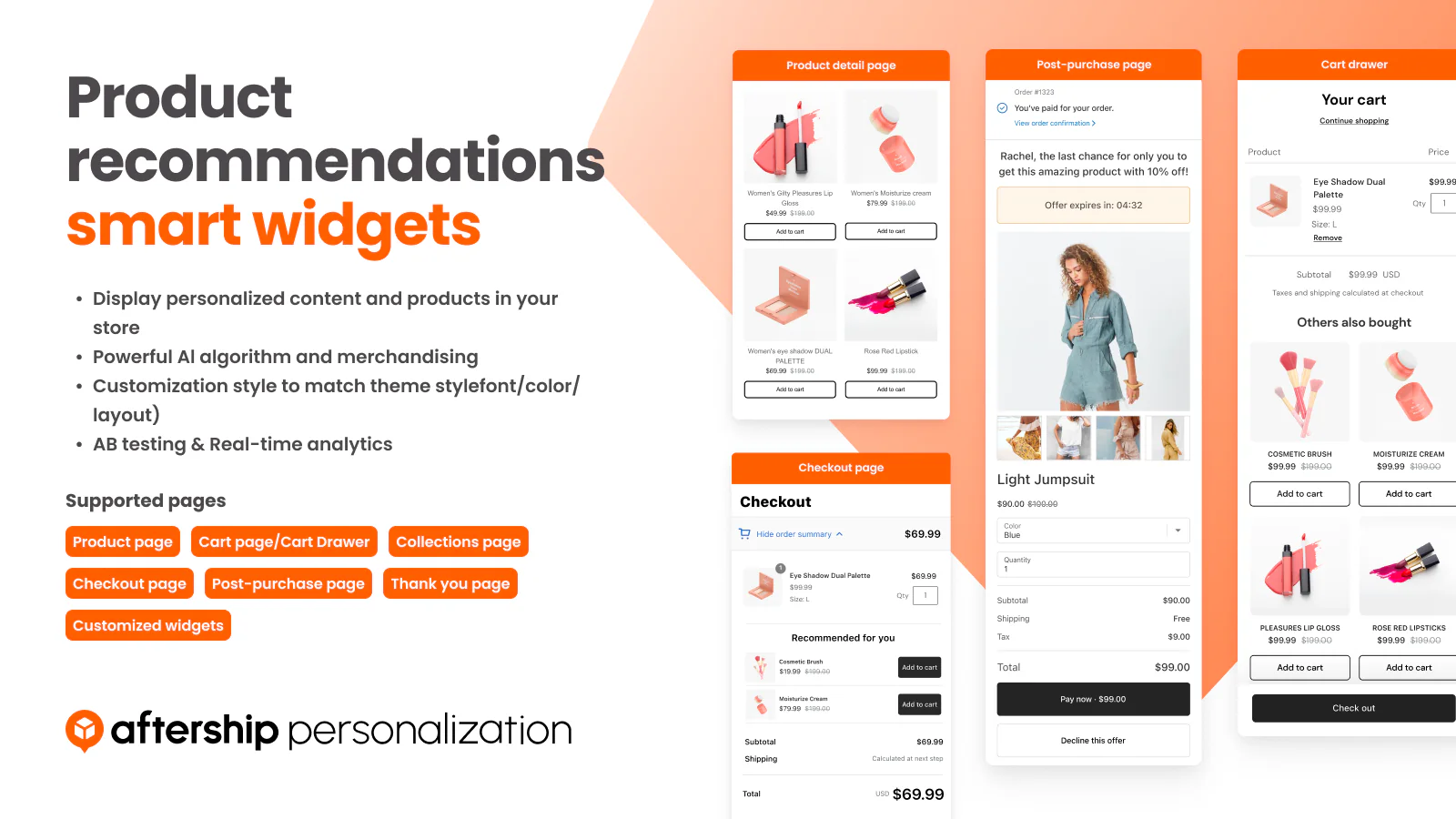 Widgets intelligents de recommandations de produits