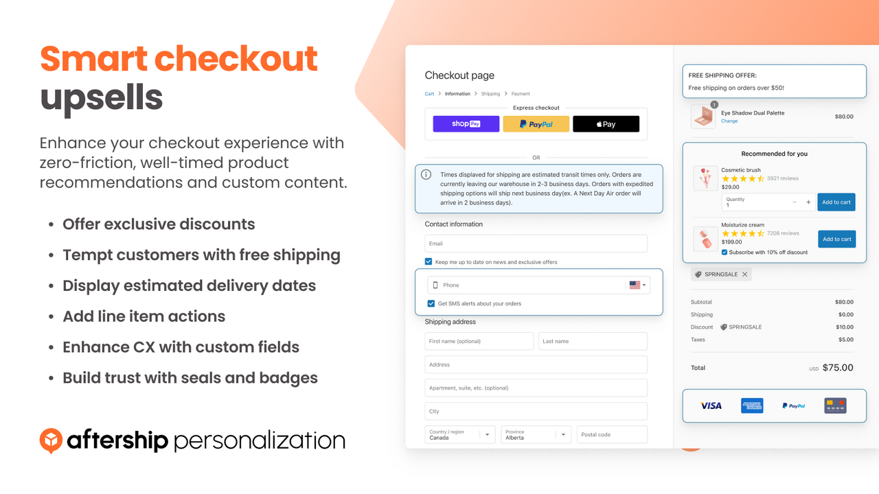 Smart checkout upsells 