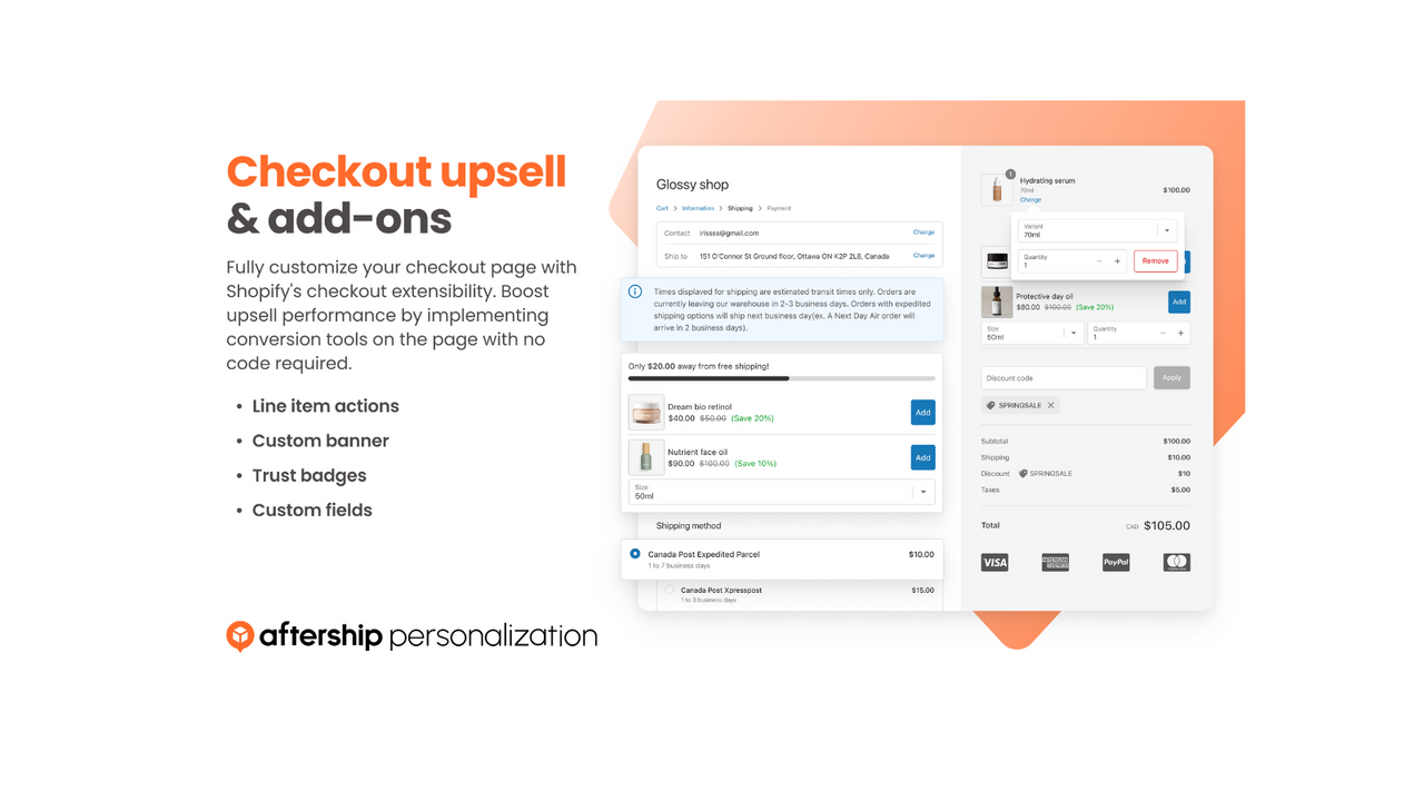 Smart checkout upsells 