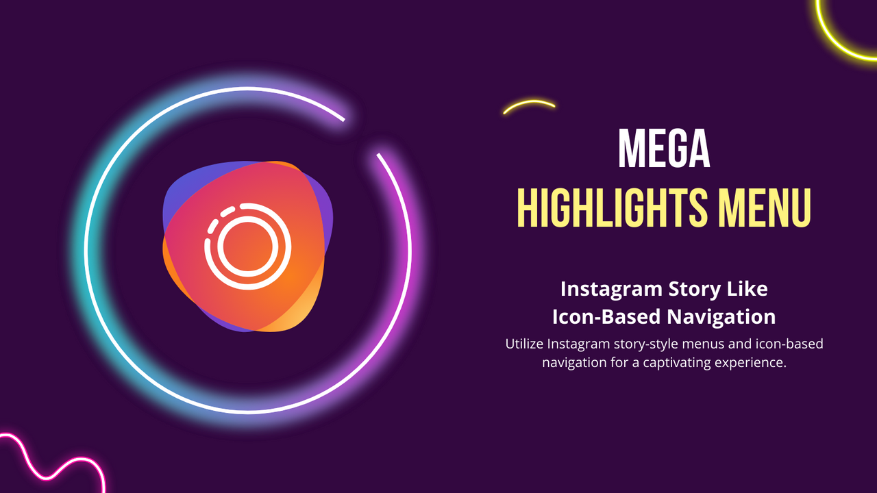 Menu Mega Highlights - Menus inspirés des réseaux sociaux