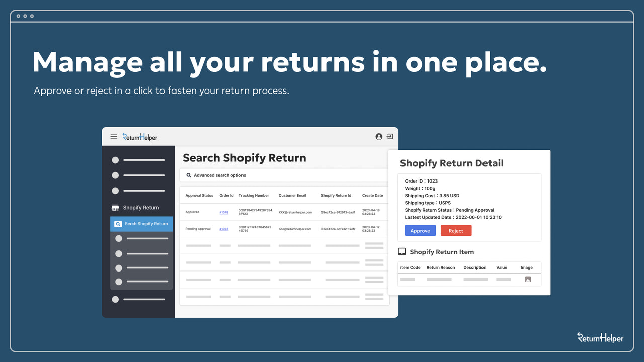 Shopify returlager retursamling