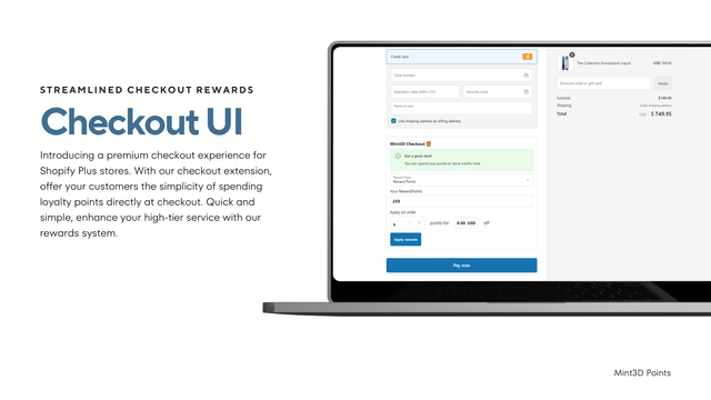 Checkout UI-Erweiterung für schnelles und effizientes Einlösen von Belohnungen
