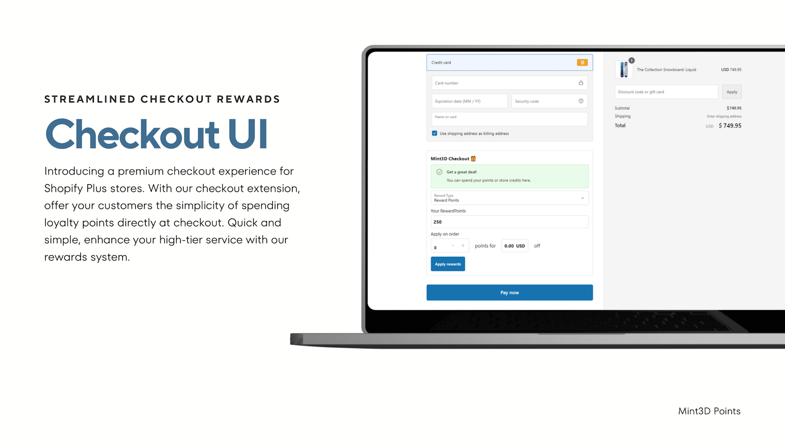 Checkout UI-Erweiterung für schnelles und effizientes Einlösen von Belohnungen