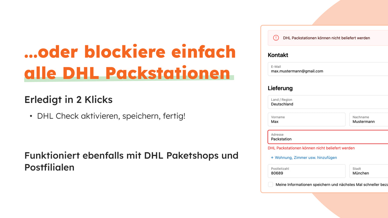 dhl blocken shopify