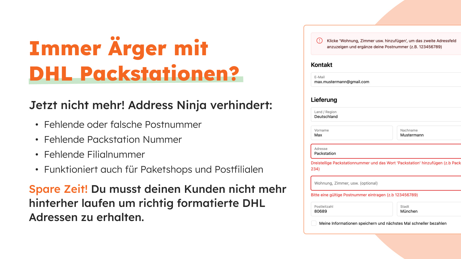 dhl packstation validierung shopify