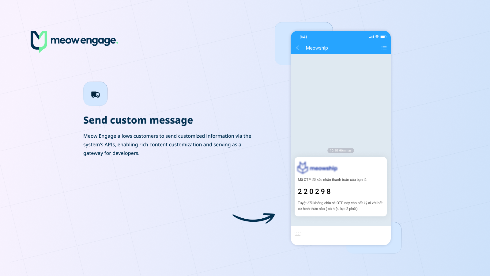 Send custom message via API
