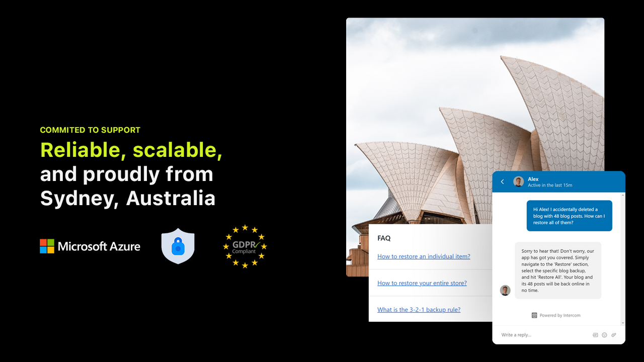 Shopify Backup - Betrouwbaar, schaalbaar en met trots uit Sydney