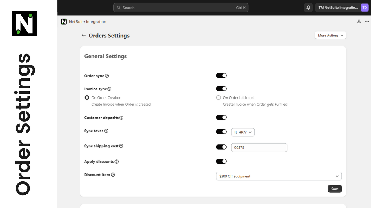 Configuraciones de Pedidos