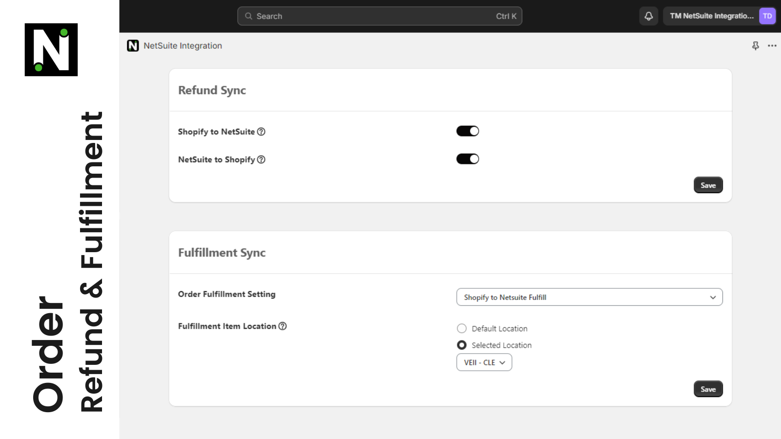 Ordre Refund & Fulfillment Sync