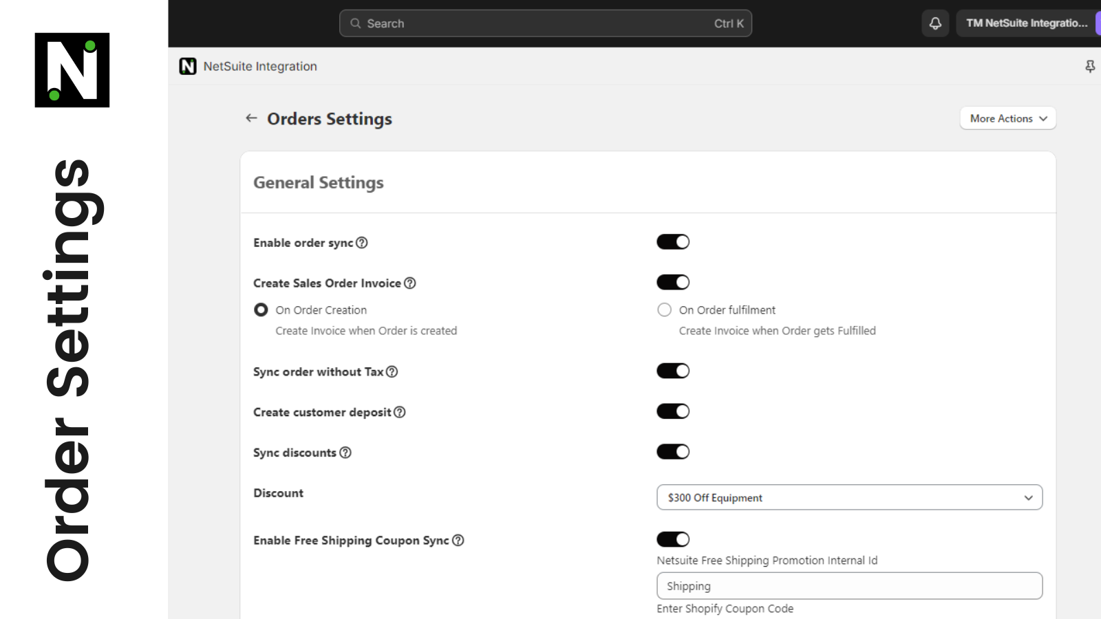 Order Settings