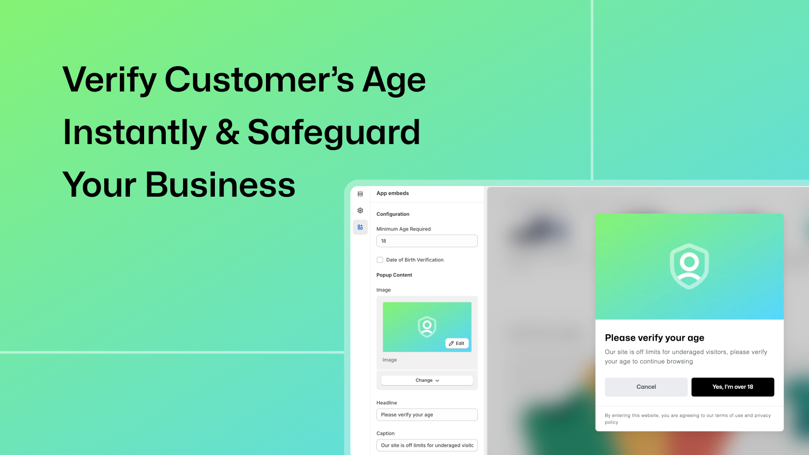 Age verification popup for your shopify store with Agefence