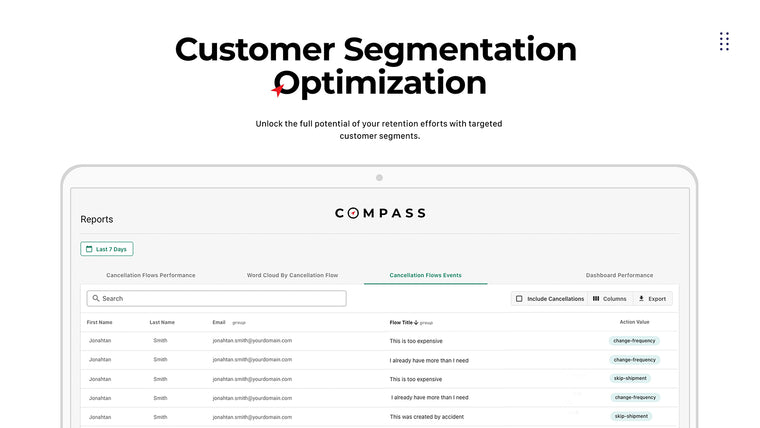 Compass: Customer Account Page Screenshot