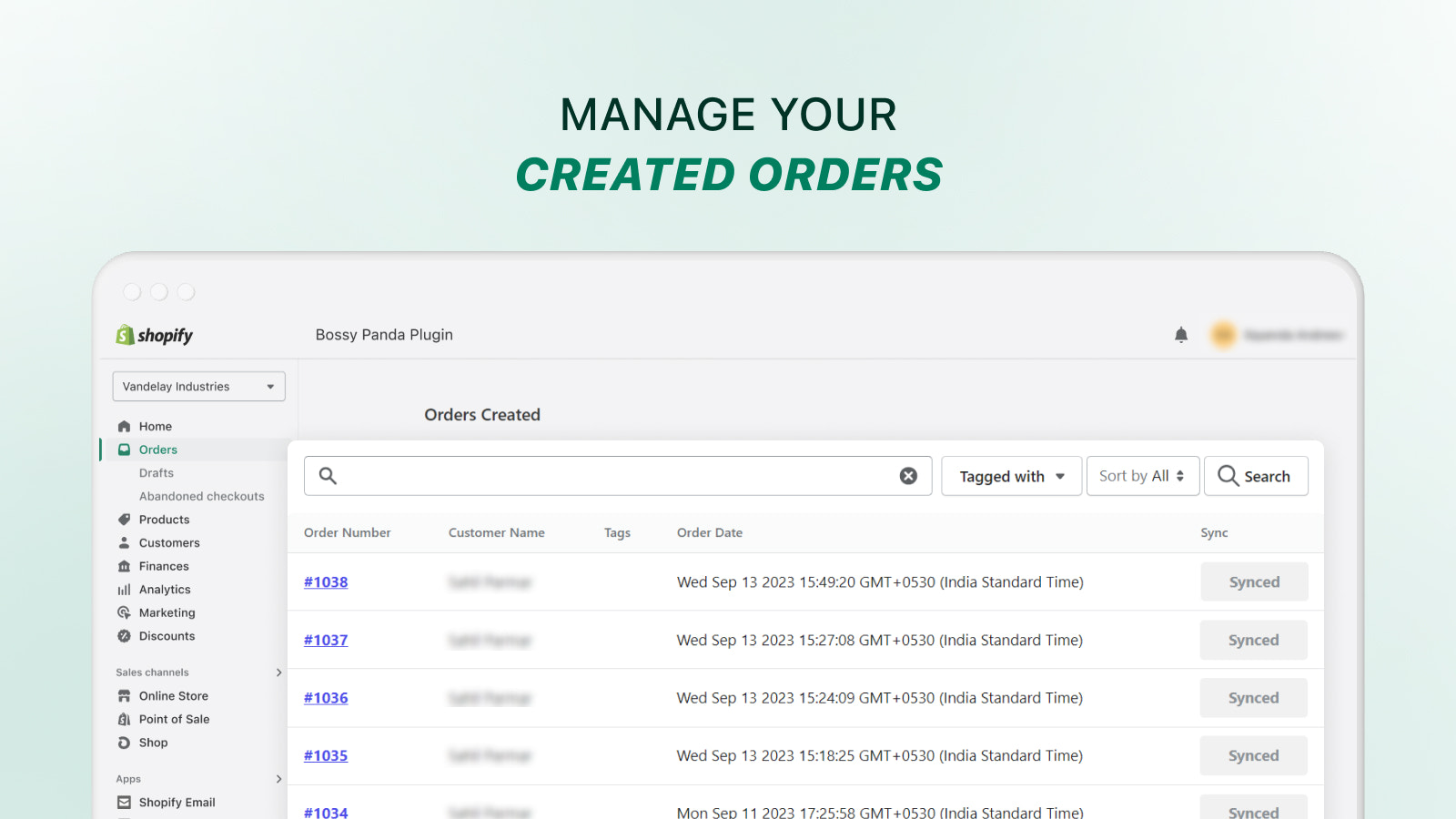 Manage Orders