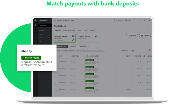 Match payouts with bank deposits