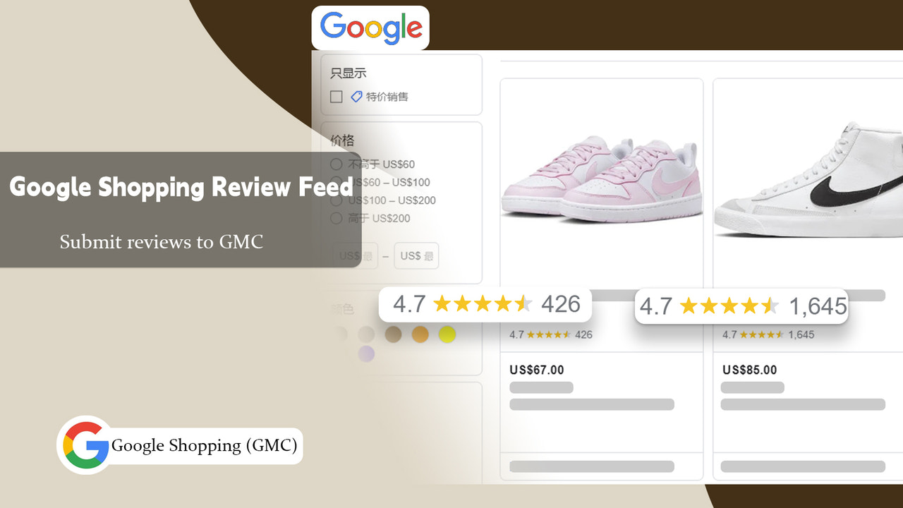 Vis anmeldelser på Google Søgning og Google Shopping