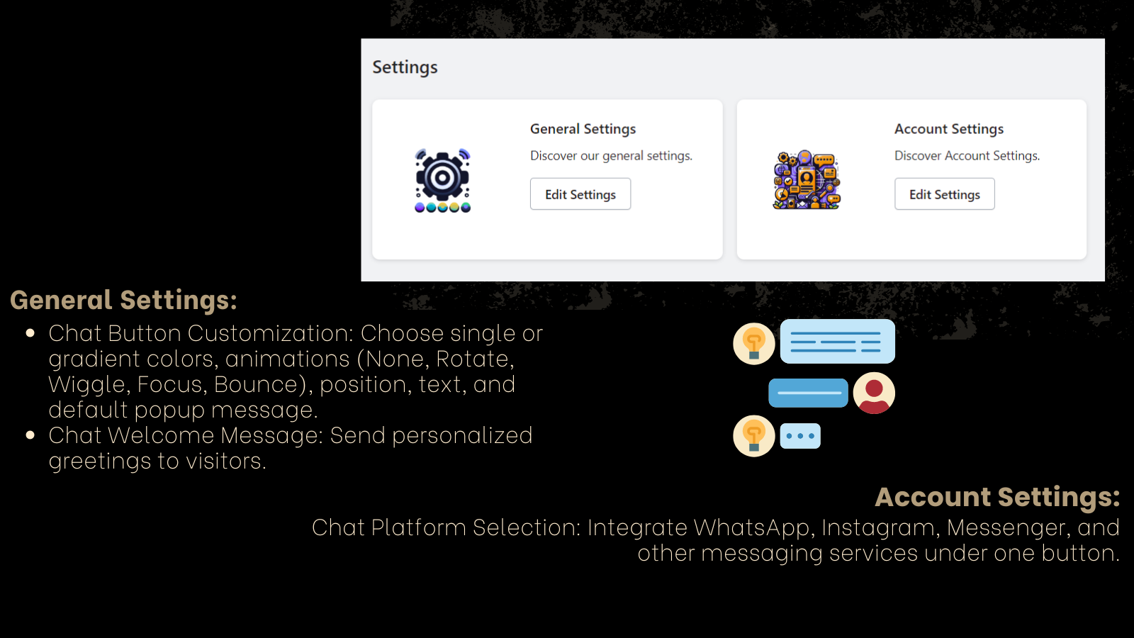 SmartChat Generelle Indstillinger: Tilpas chatknap.
