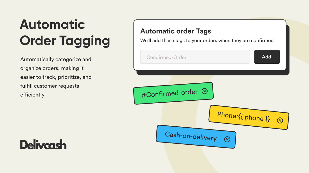 Automatic Order Tagging | Delivcash