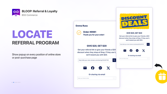 Locate referral program - Show popup on every position