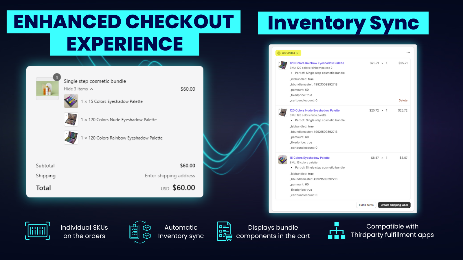 Enhanced checkout experience, inventory sync