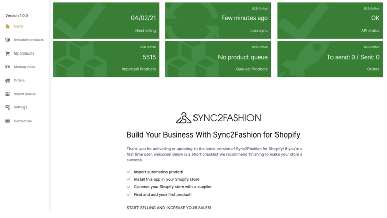 Sync2Fashion ‑ Dropshipping Screenshot