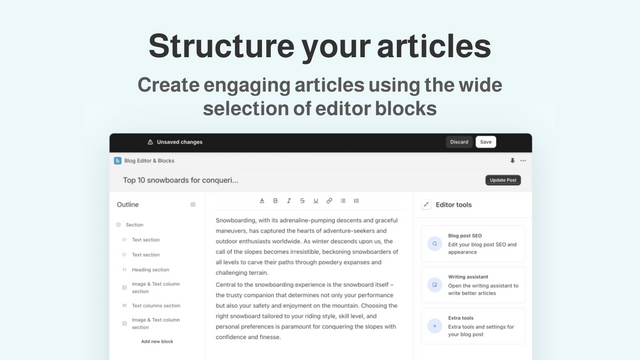 Structure your articles