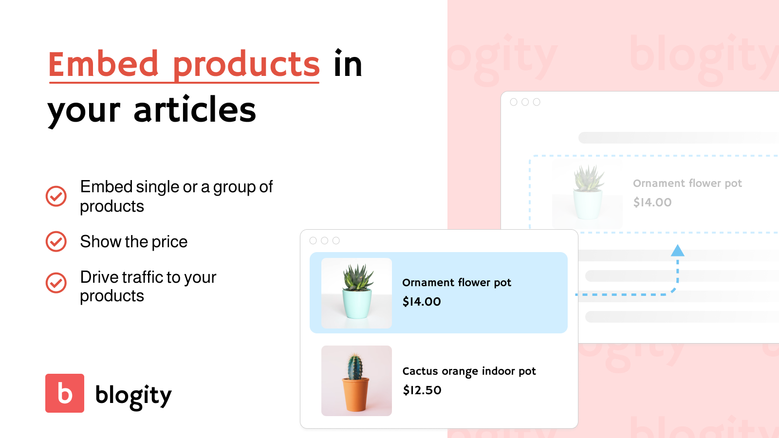 Embed products into your blog with ease, your blog can sell more