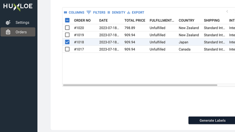 Huxloe Parcels Screenshot