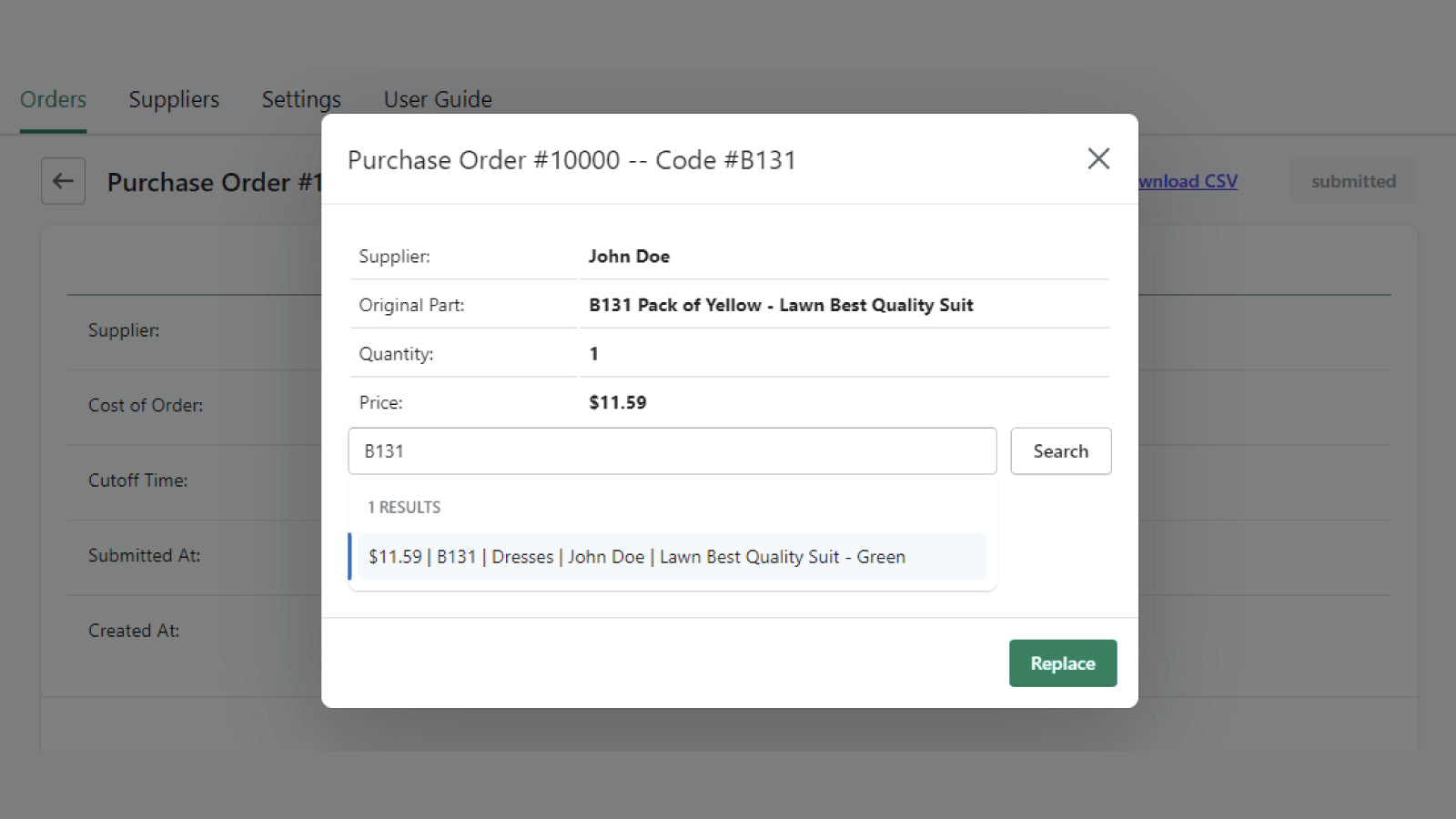 Vendor Notify ‑ Order Export Screenshot