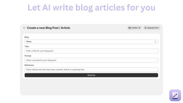 Create blog posts with AI