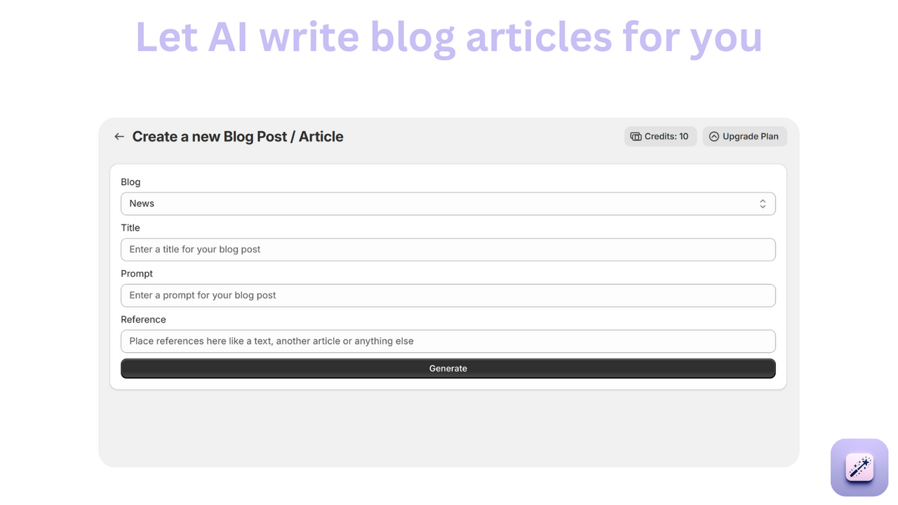 Create blog posts with AI