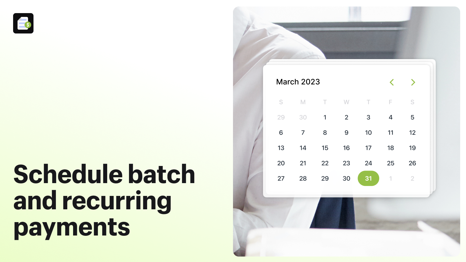 Schedule batch and recurring payments