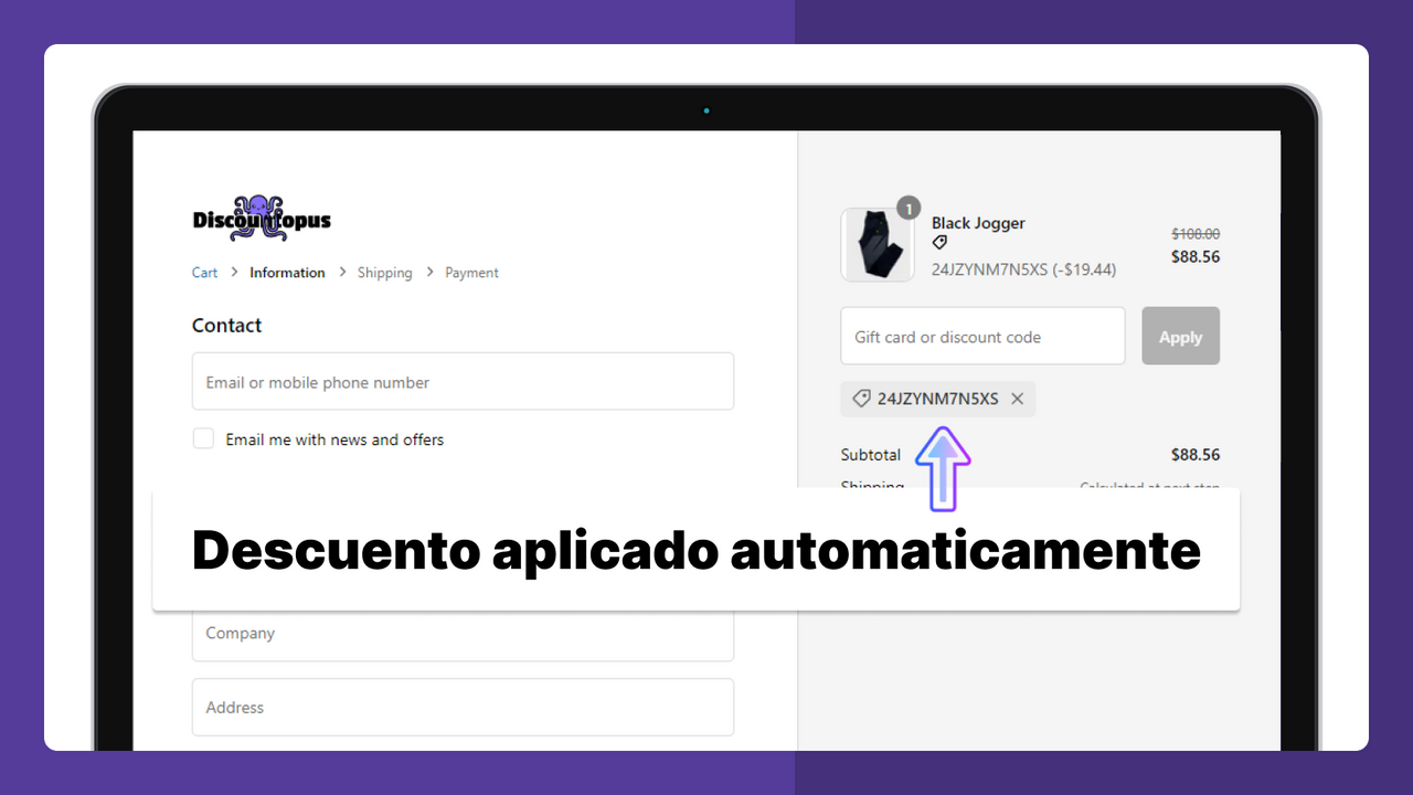 Descuento aplicado automáticamente