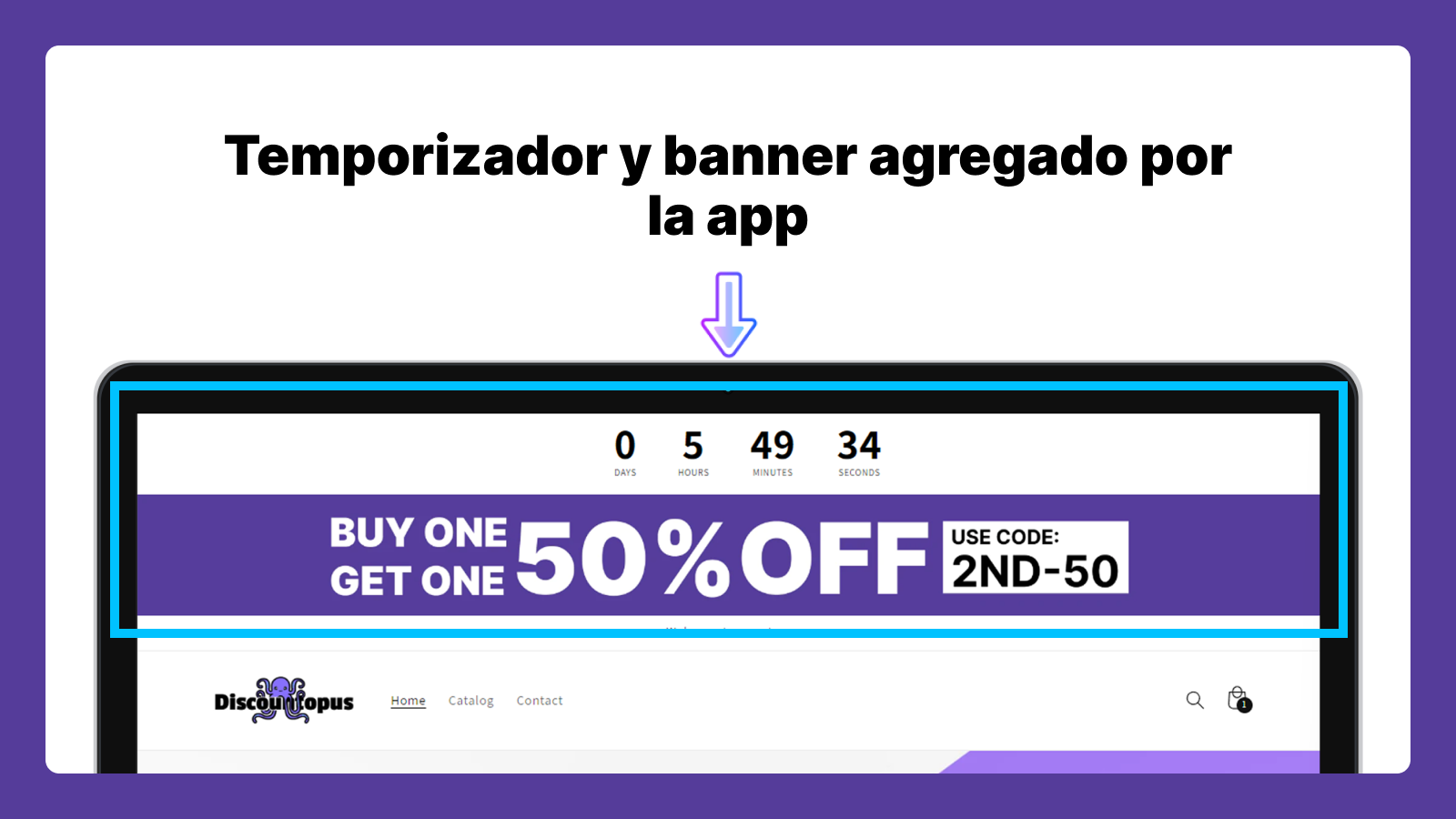 Temporizador y banner agregado por la app