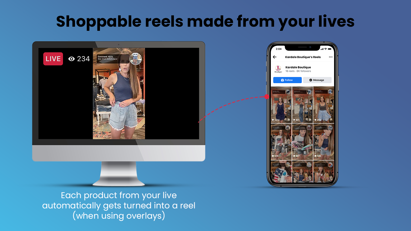 AI generated shoppable reels