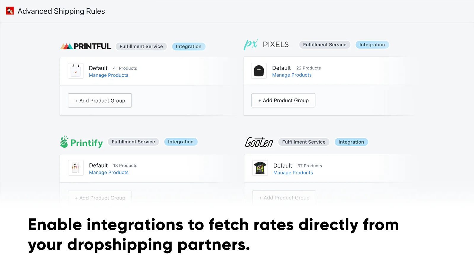 Aktiver integrationer for at hente priser direkte fra dropshippers