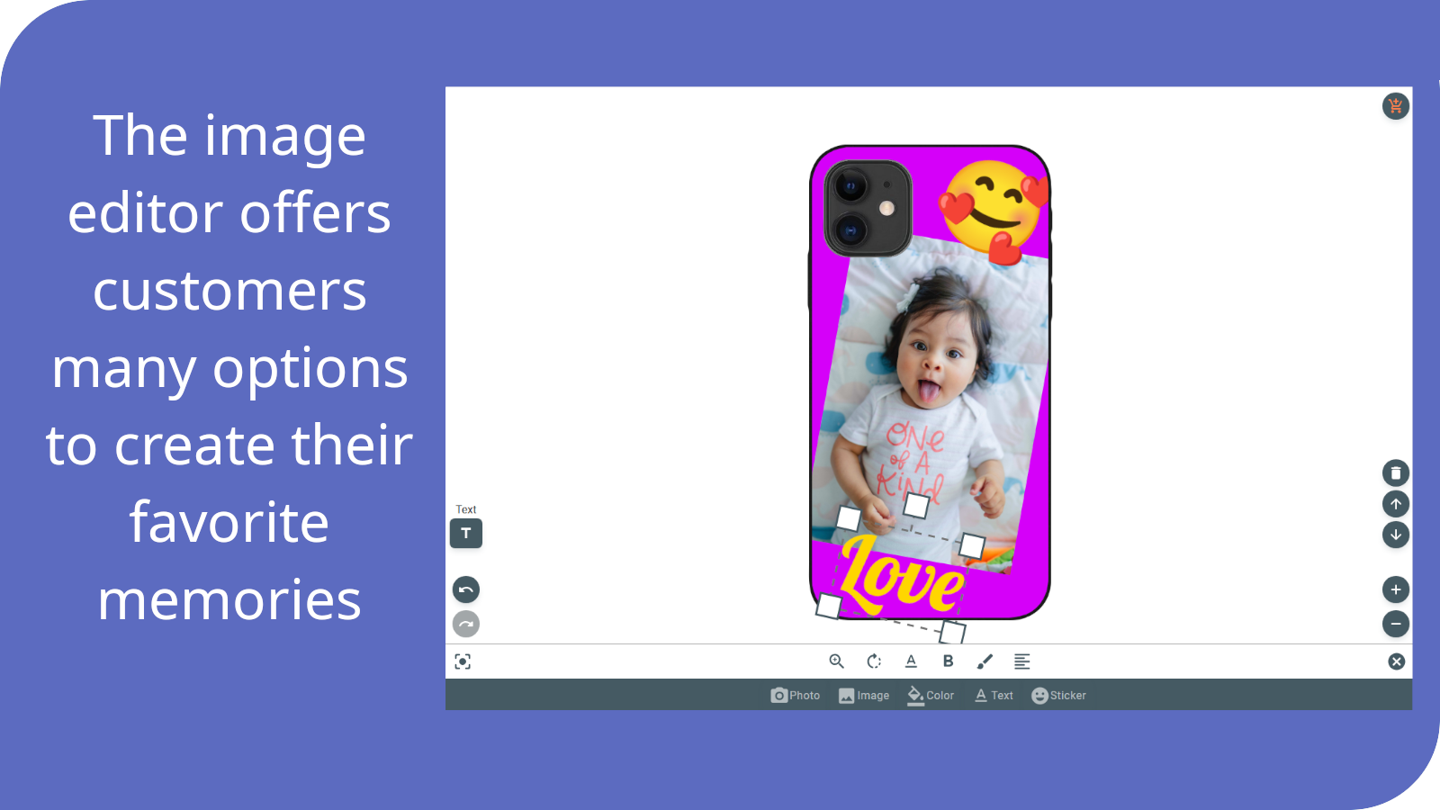 Image editor offers customers many options for personalization