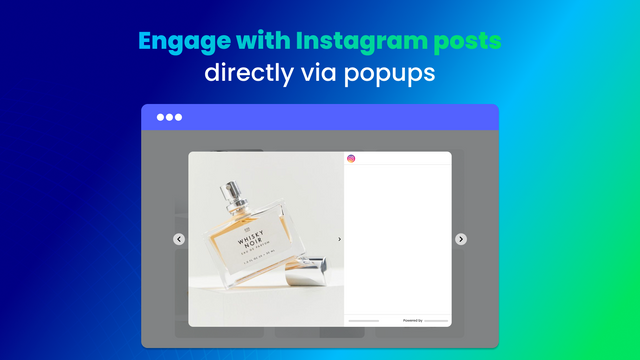 Interaja diretamente com posts do Instagram via pop-ups