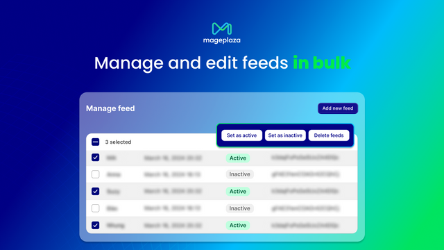 Manage and edit feeds in bulk