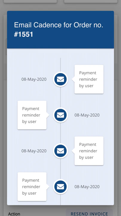 E-Mail-Taktung der Bestellung vom Dashboard