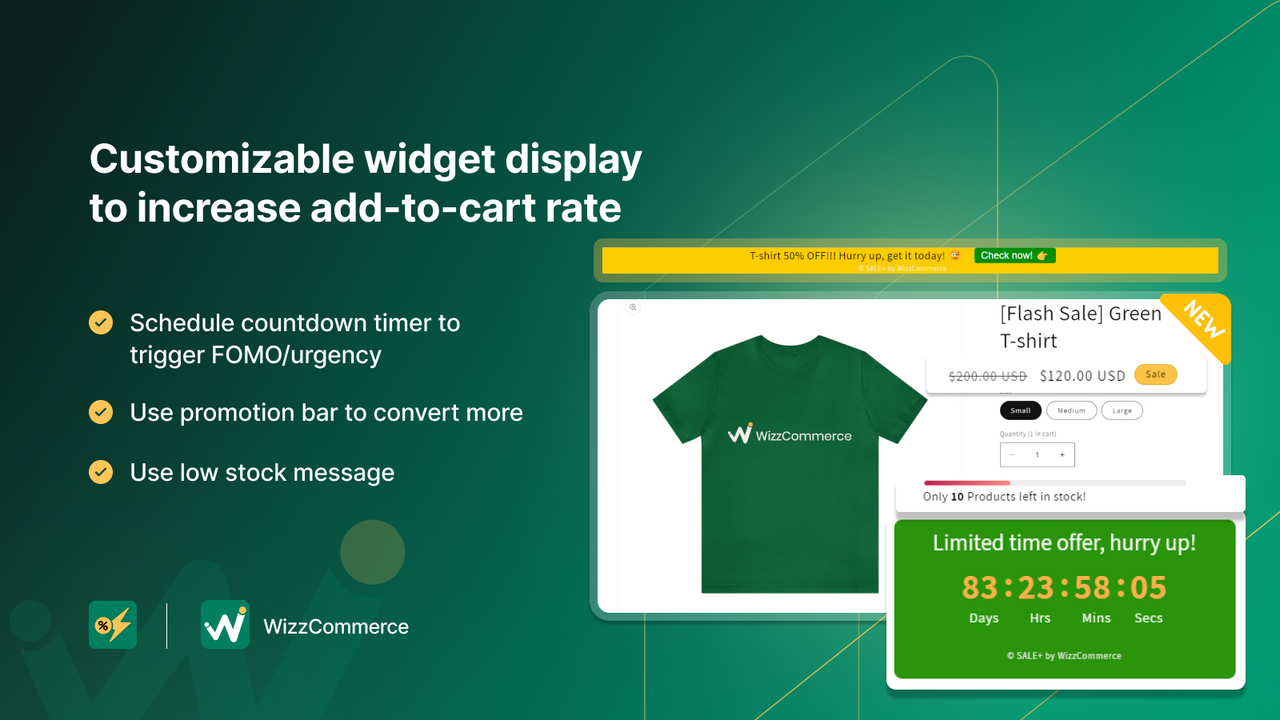 Customize widget display to increase add-to-cart rate