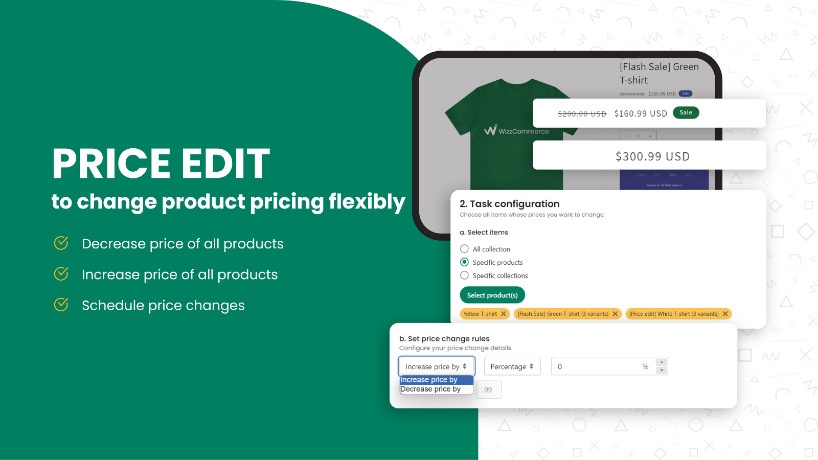 Altere a precificação de produtos de forma flexível com configuração de edição de preço
