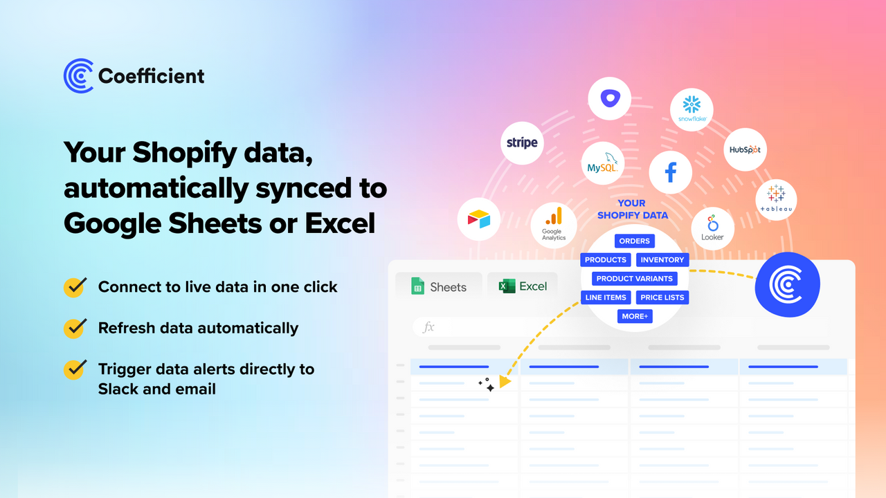 将您的Shopify数据导入Google表格或Excel